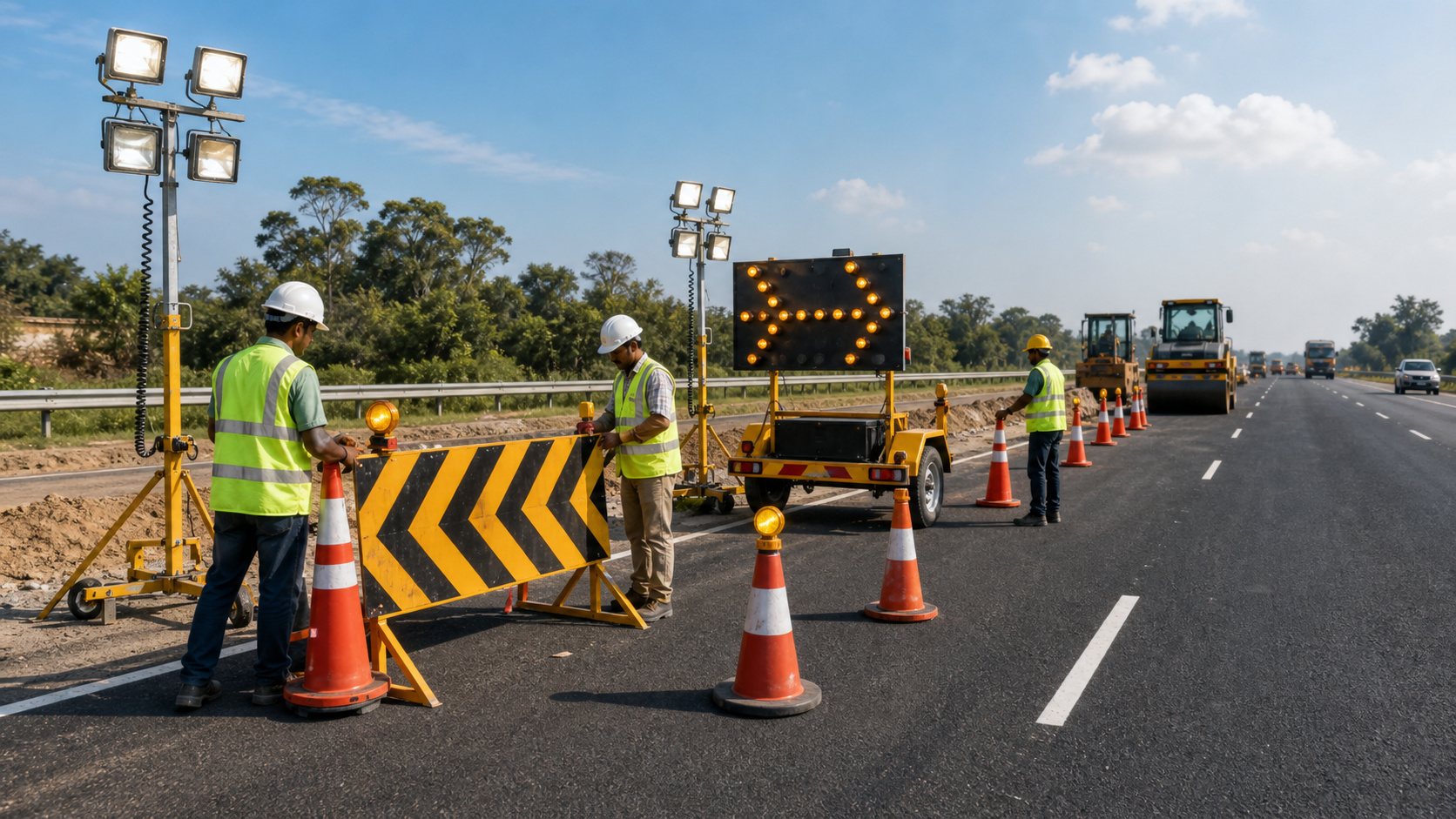 Road construction safety and traffic control equipment