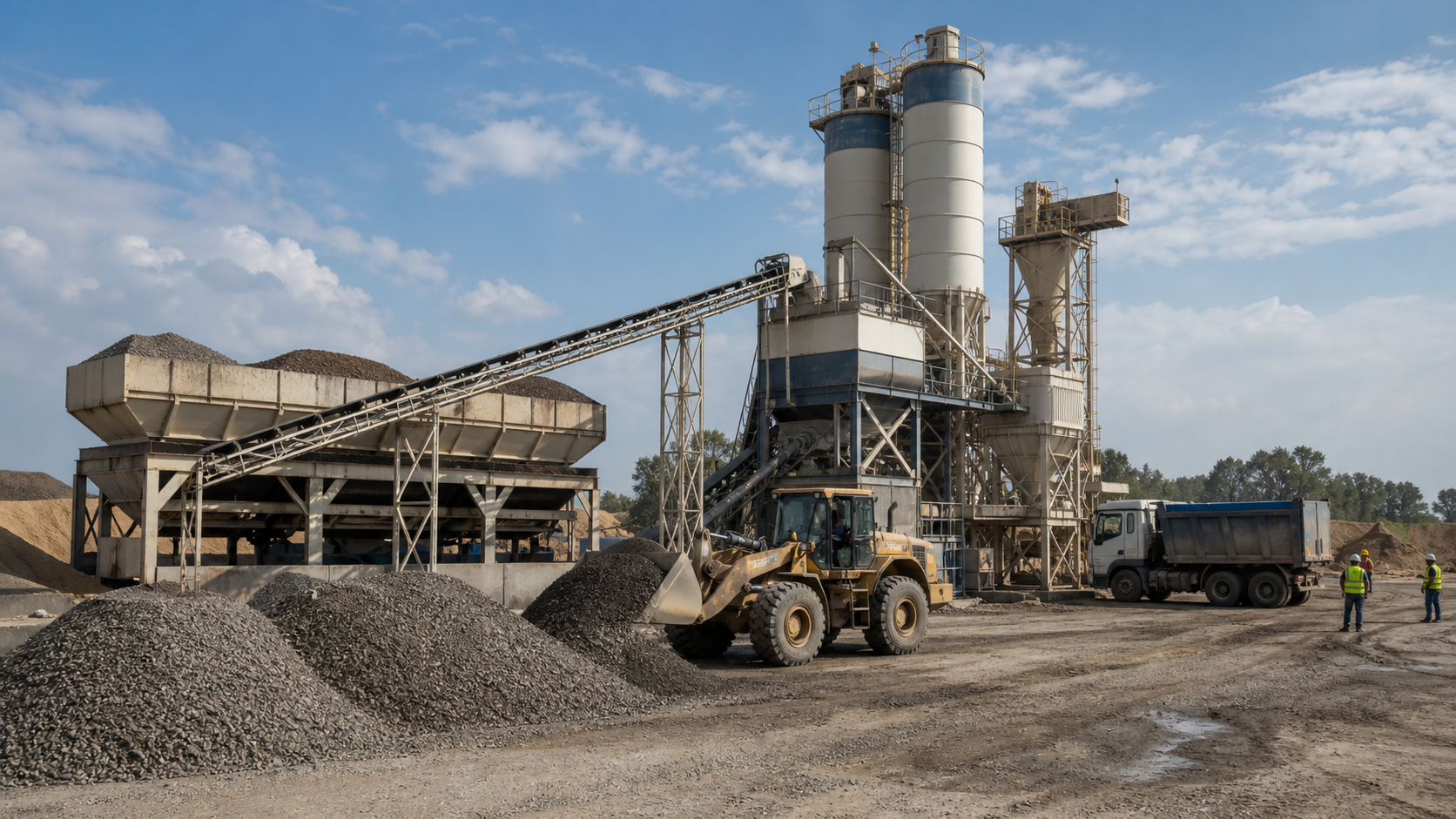 Wet mix plant for road base material